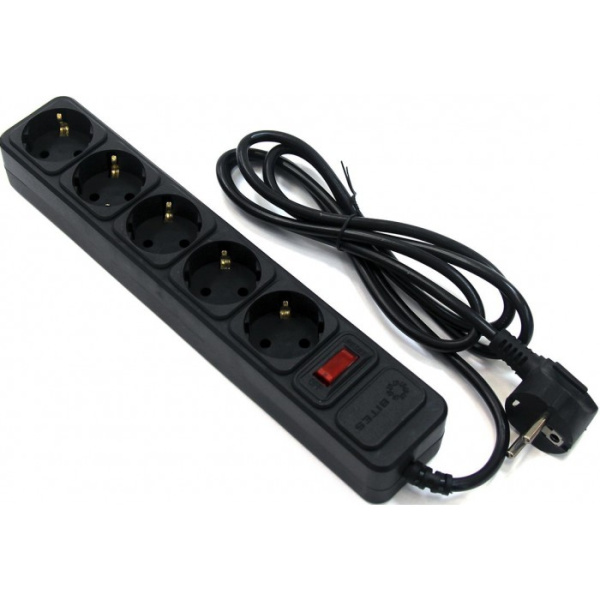 Сетевой фильтр 5bites SP5B-118 5S, 3х0.75мм2, 1,8м, черный Сетевой фильтр 5bites SP5B-118 5S, 3х0.75мм2, 1,8м, черный